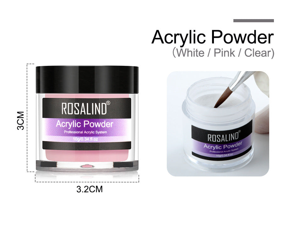 Kit de poudre acrylique pour ongles, système acrylique, ensemble d'outils professionnels pour nail art contenant un godet en verre, liquide acrylique, extension et sculpture de manucure