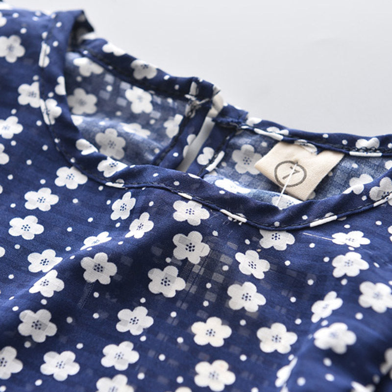 Ensemble fleuri fille - T-shirt et short avec ceinture