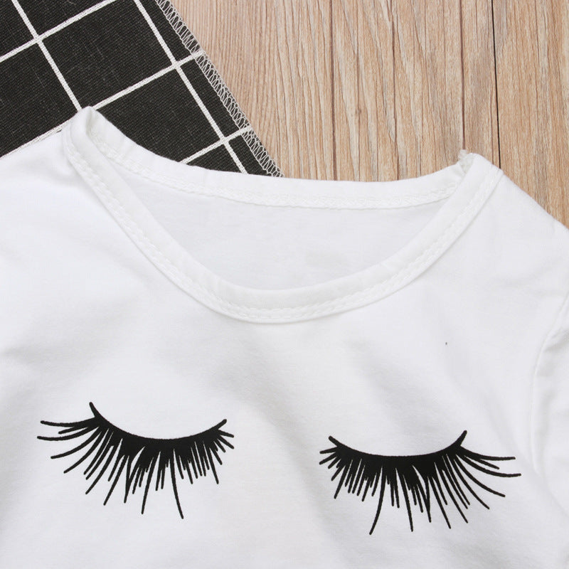 Ensemble Pudcoco pour bébé fille (6 mois-4 ans) : haut à cils, t-shirt, pantalon, legging.