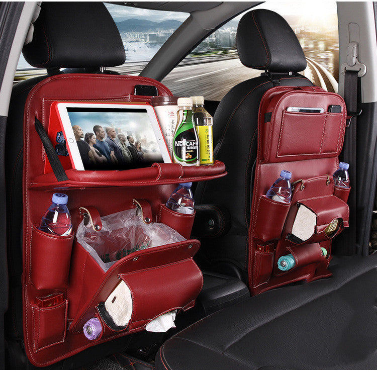 Sac de rangement de voiture en cuir PU multifonction, plateau de dossier de siège, sac de suspension étanche, organisateur de voiture, accessoires intérieurs automobiles