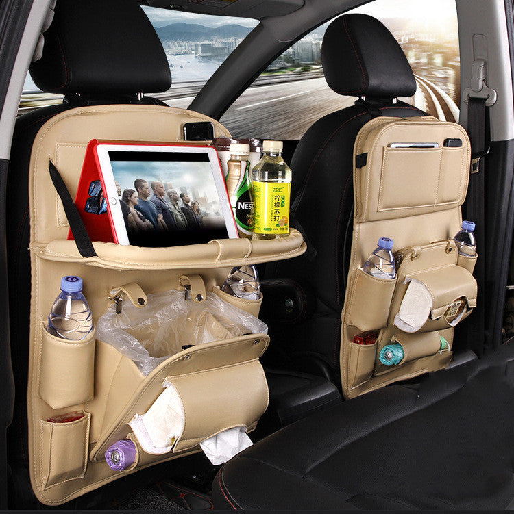 Sac de rangement de voiture en cuir PU multifonction, plateau de dossier de siège, sac de suspension étanche, organisateur de voiture, accessoires intérieurs automobiles
