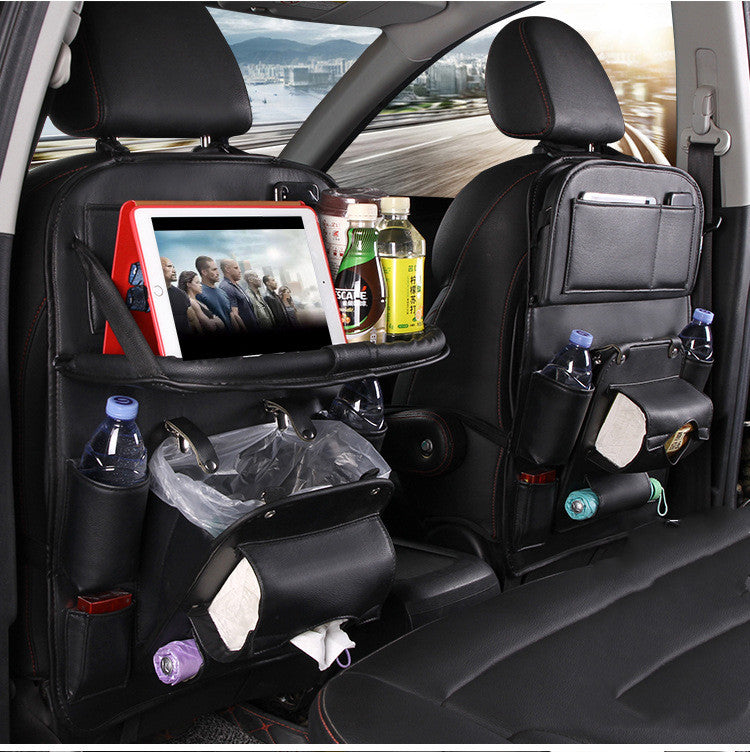 Sac de rangement de voiture en cuir PU multifonction, plateau de dossier de siège, sac de suspension étanche, organisateur de voiture, accessoires intérieurs automobiles