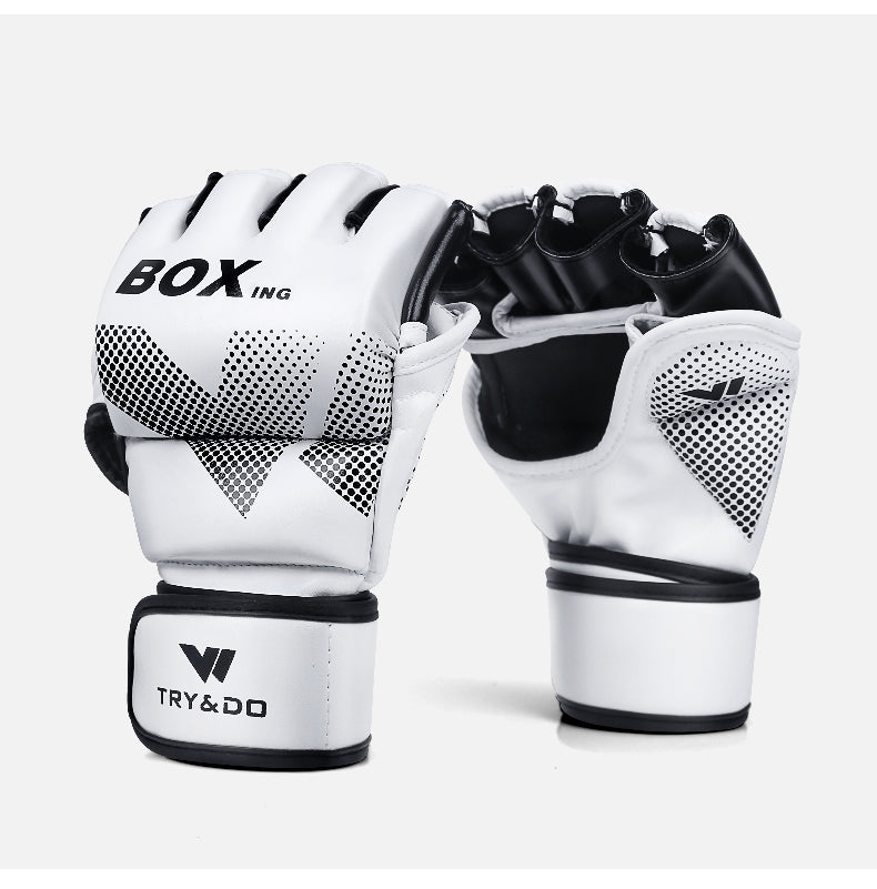 Gants de boxe demi-doigts MMA Muay Thaï sac de frappe