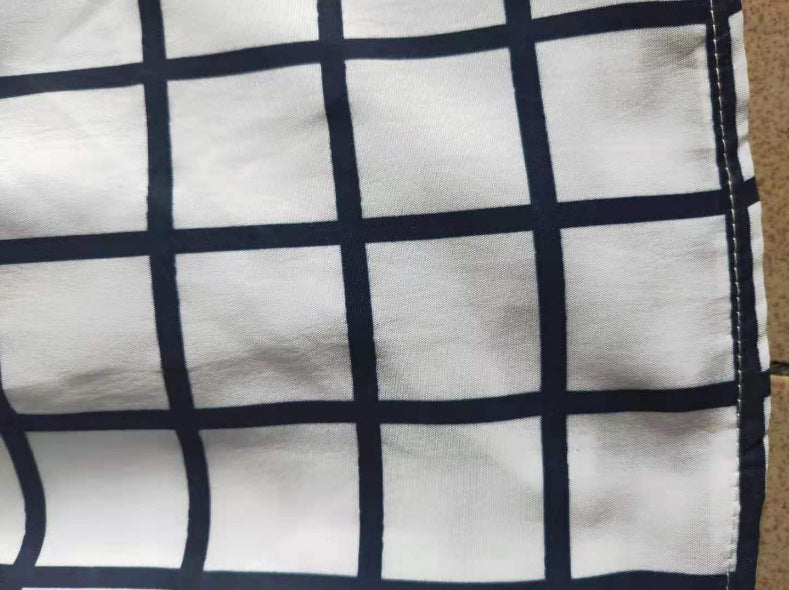 Robe fille bleu ciel à carreaux - Jupe à nœud