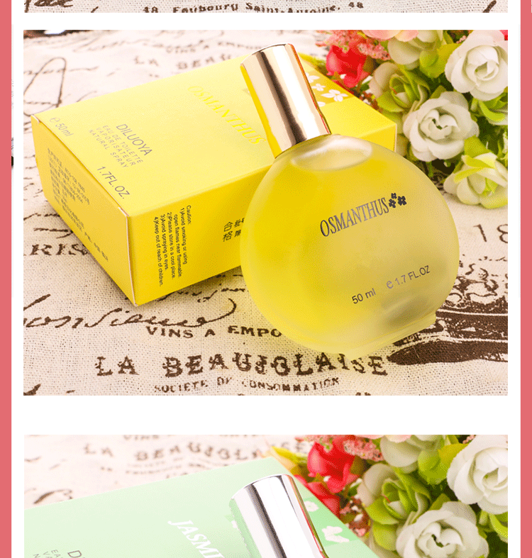 Parfum pour femme, fragrance florale légère, parfum pour étudiante, jasmin, rose, Osmanthus