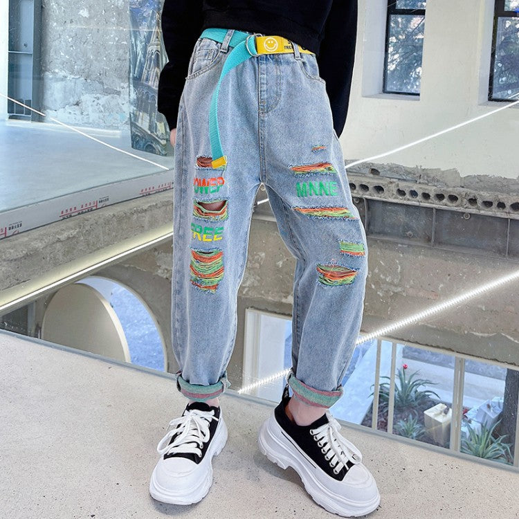 Jeans pour filles, style western, pantalons décontractés pour bébés