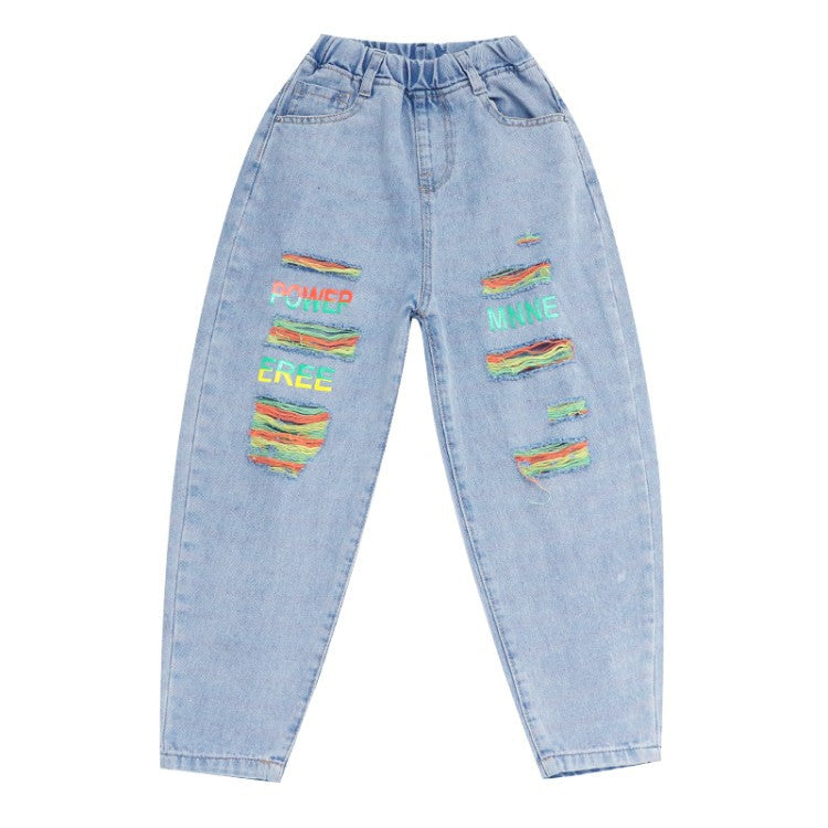 Jeans pour filles, style western, pantalons décontractés pour bébés