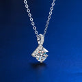 Collier en argent S925 plaqué or blanc et pierres de moissanite