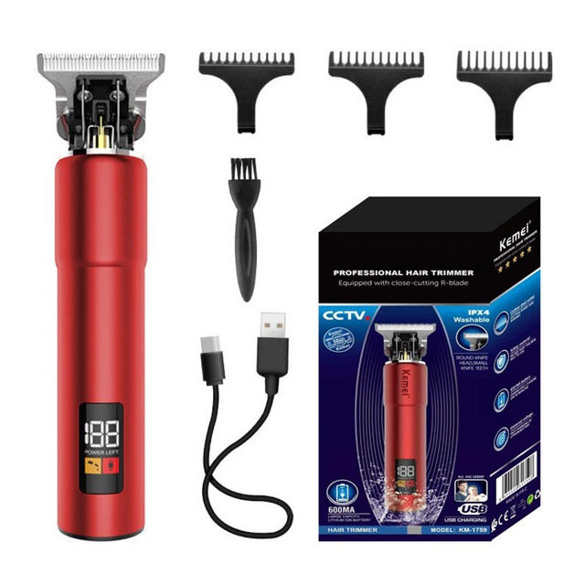 Tondeuse à cheveux électrique numérique rechargeable par USB