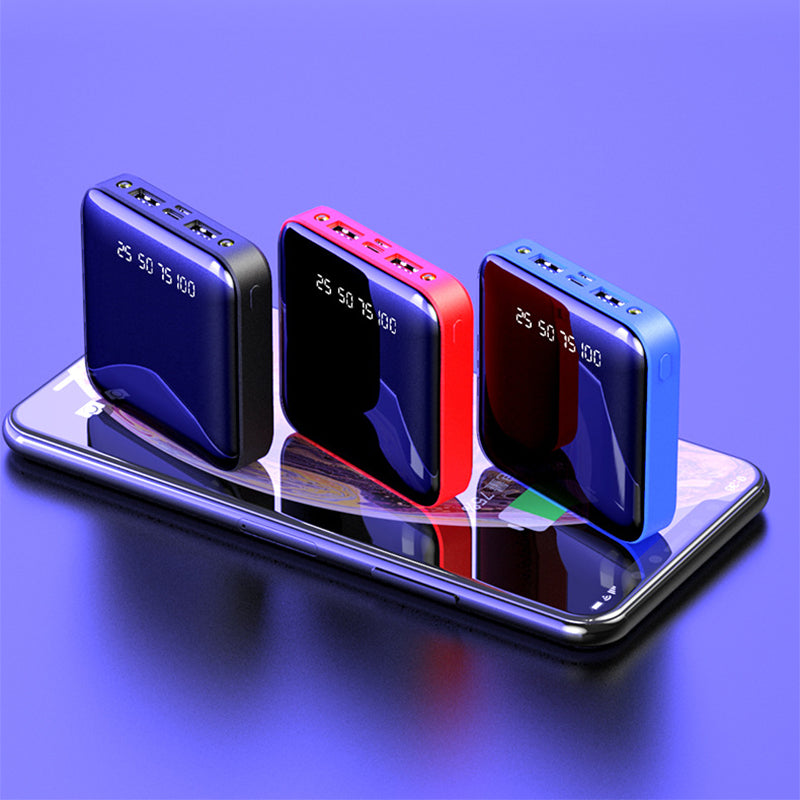 Mini batterie externe 20 000 mAh portable avec affichage numérique miroir