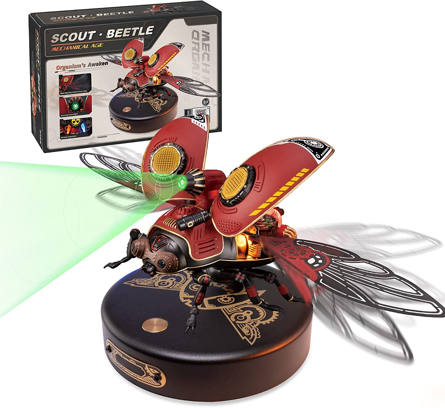 Robotime Rokr Scout Beetle, puzzle 3D en métal, jeu de puzzle style punk, cadeau d'anniversaire, assemblage facile, jouet de conception mécanique à monter soi-même - MI02