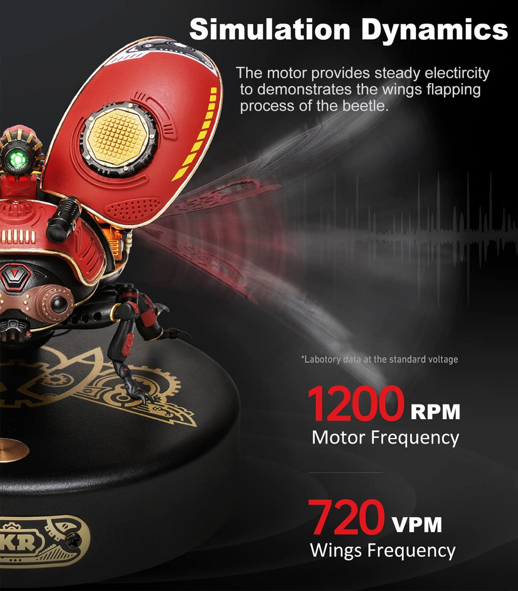 Robotime Rokr Scout Beetle, puzzle 3D en métal, jeu de puzzle style punk, cadeau d'anniversaire, assemblage facile, jouet de conception mécanique à monter soi-même - MI02
