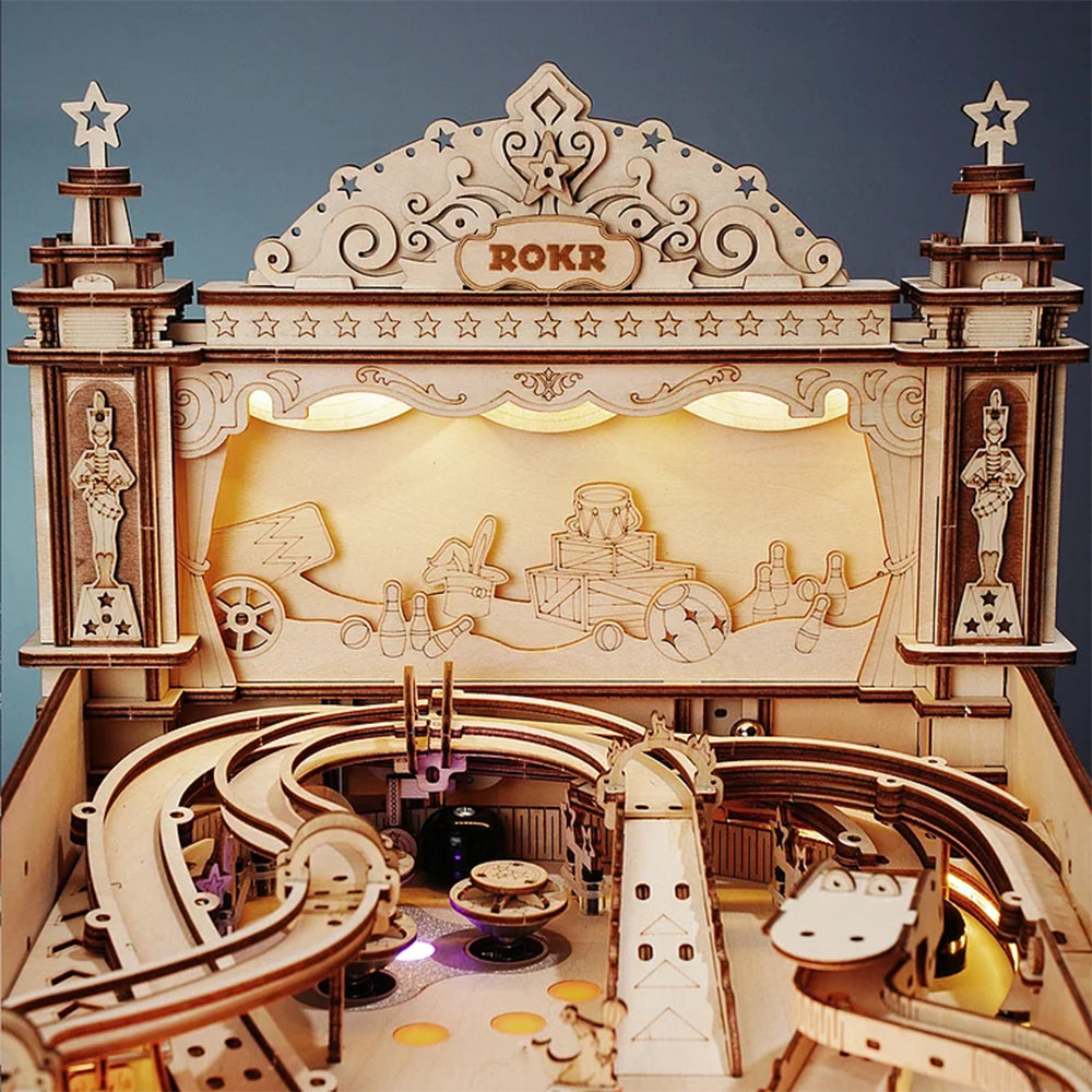ROKR Puzzle 3D Machine à flipper Casse-tête en bois Jeu de construction