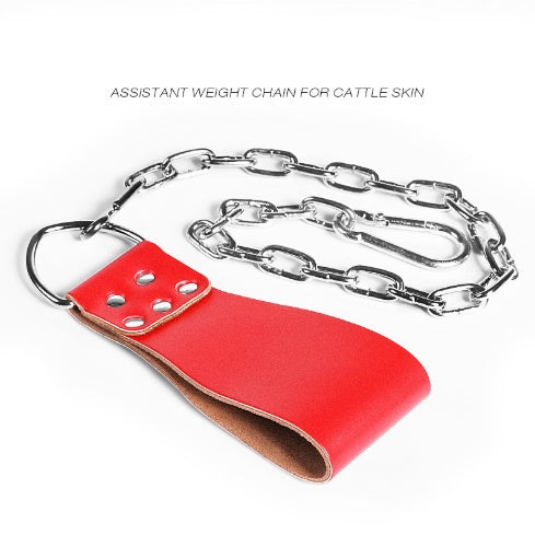 Ceinture de musculation en cuir avec anneau de chaîne pour l'entraînement de puissance