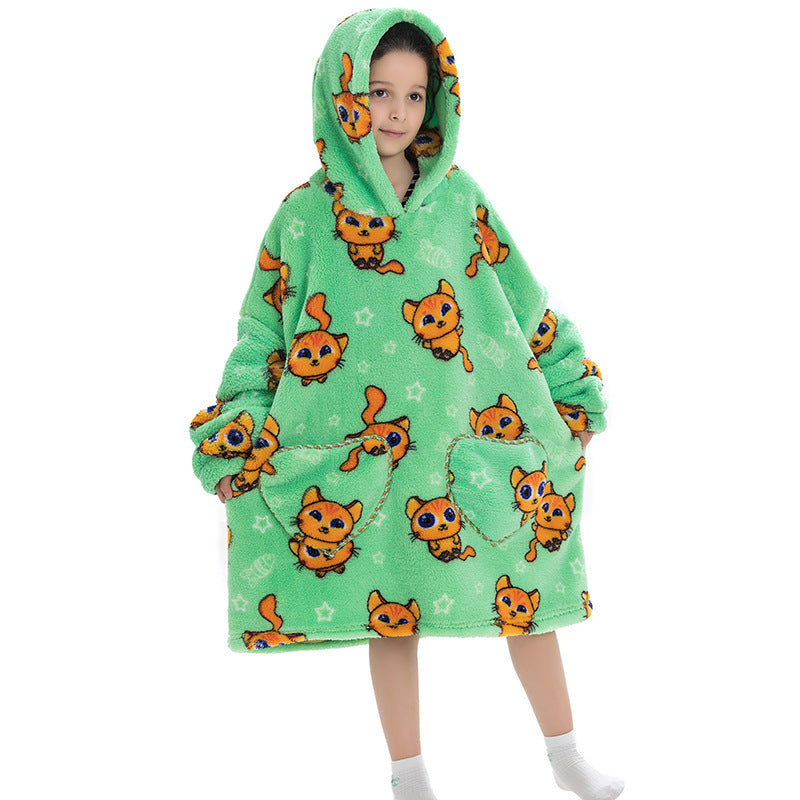 Sweat-shirt thermique oversize, sweat-shirt paresseux pour enfants