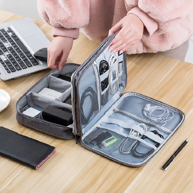 Sacoche de voyage étanche pour câbles et accessoires électroniques