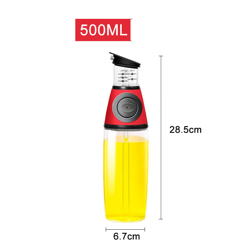 Bouteille en verre graduée de 500 ml pour huile ou soja, ustensiles de cuisine