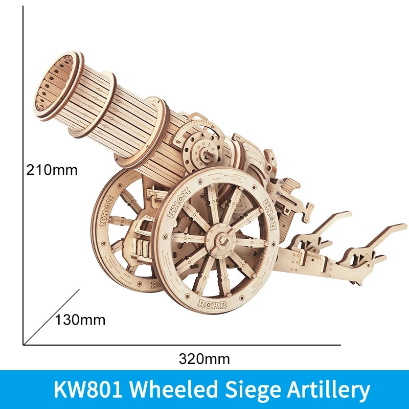 Robotime ROKR Siege Heavy Ballista - Puzzle 3D en bois - Jeu de guerre à assembler - Cadeau pour enfants - KW401