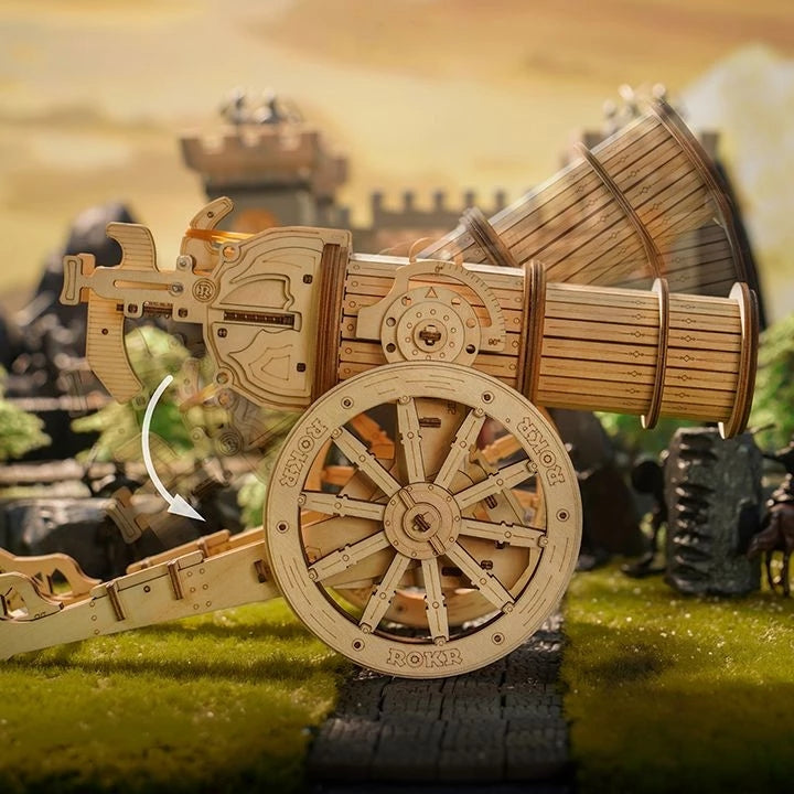 Robotime ROKR Siege Heavy Ballista - Puzzle 3D en bois - Jeu de guerre à assembler - Cadeau pour enfants - KW401