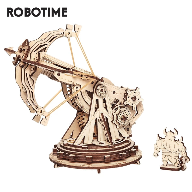 Robotime ROKR Siege Heavy Ballista - Puzzle 3D en bois - Jeu de guerre à assembler - Cadeau pour enfants - KW401