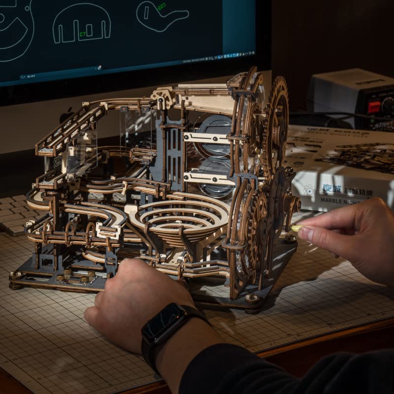 Robotime ROKR Marble Night City, jeu de puzzle en bois 3D, modèle de roue à eau à assembler, jouet pour enfants, cadeau d'anniversaire