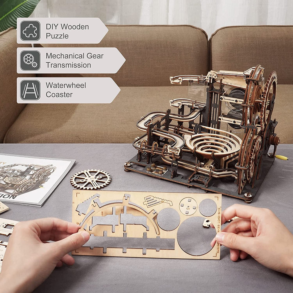 Robotime ROKR Marble Night City, jeu de puzzle en bois 3D, modèle de roue à eau à assembler, jouet pour enfants, cadeau d'anniversaire