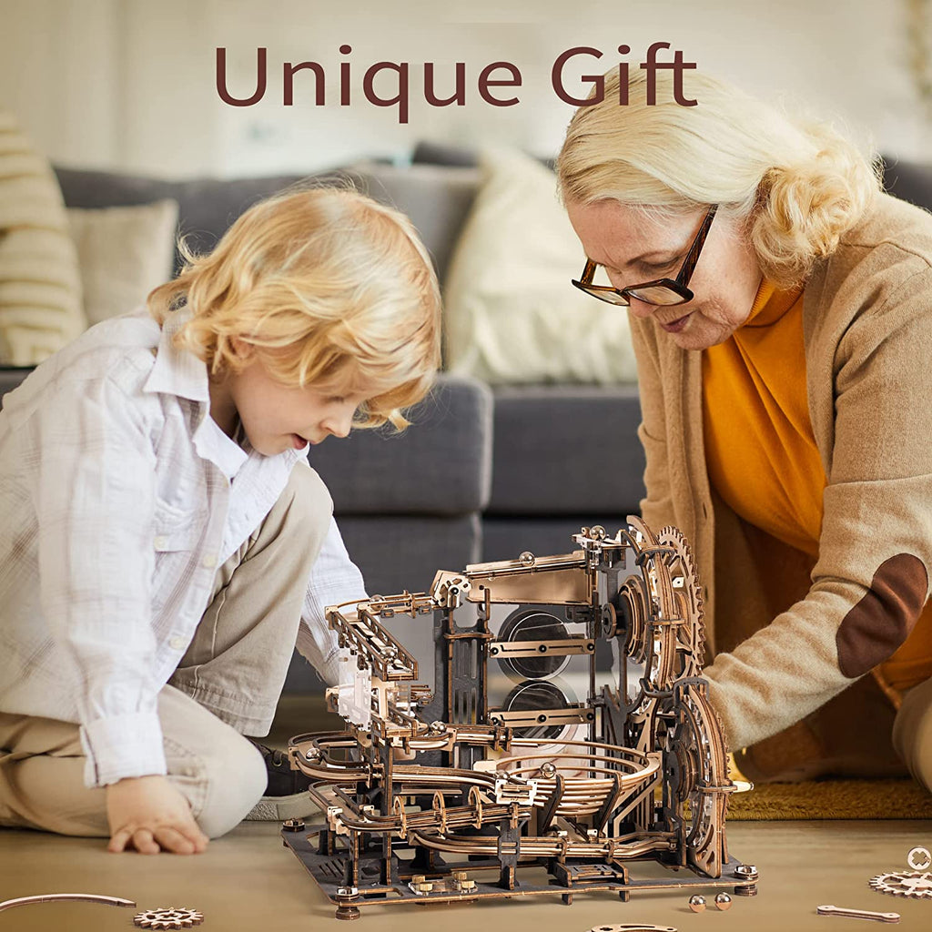 Robotime ROKR Marble Night City, jeu de puzzle en bois 3D, modèle de roue à eau à assembler, jouet pour enfants, cadeau d'anniversaire