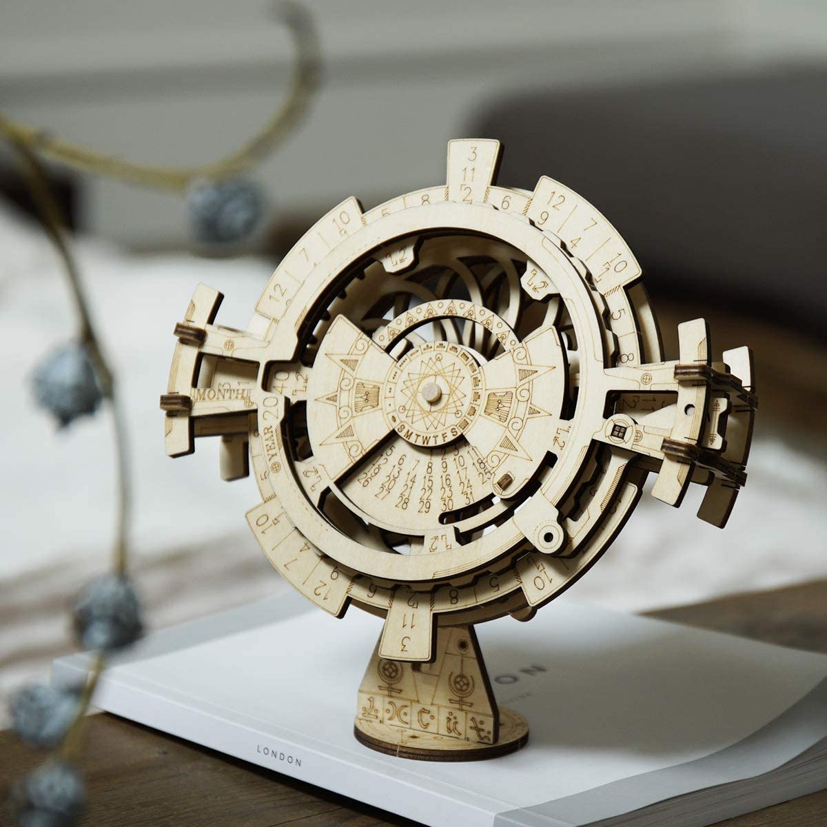 ROKR Puzzle 3D en bois à monter soi-même, calendrier perpétuel, jouet pour enfants.