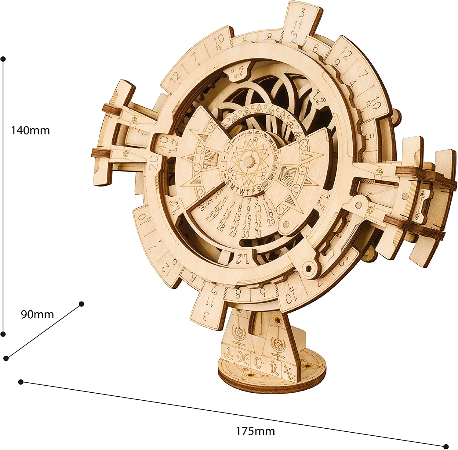 ROKR Puzzle 3D en bois à monter soi-même, calendrier perpétuel, jouet pour enfants.