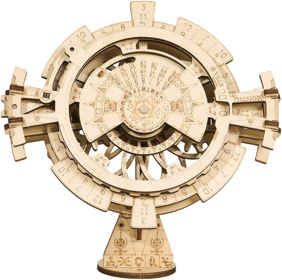 ROKR Puzzle 3D en bois à monter soi-même, calendrier perpétuel, jouet pour enfants.