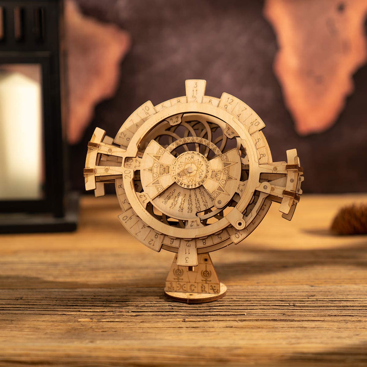 ROKR Puzzle 3D en bois à monter soi-même, calendrier perpétuel, jouet pour enfants.