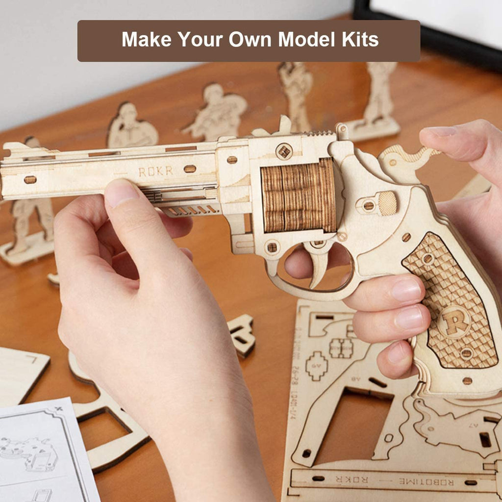Robotime - Kit de construction de pistolets en blocs - Jouet cadeau pour enfants et garçons - Cadeau d'anniversaire