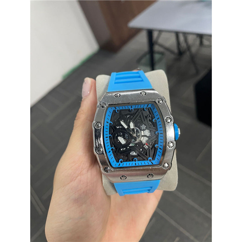 Montre cylindrique pour homme avec mouvement à quartz lumineux (non-bracelet)
