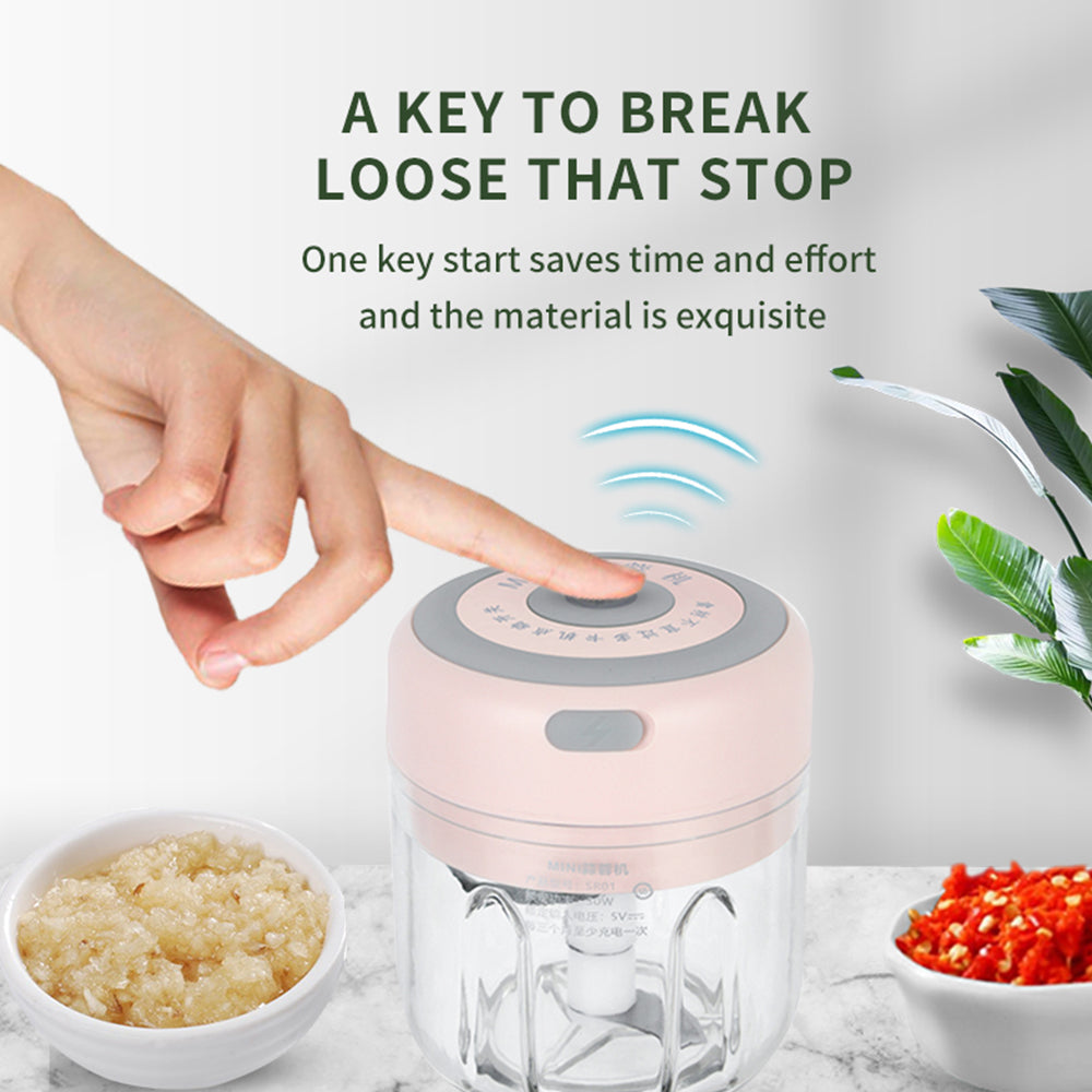 Mini hachoir à ail électrique rechargeable par USB, presse-gingembre, broyeur de légumes et piments robuste et durable, outil de cuisine