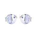 Boucles d'oreilles puces Gourami en argent sterling S925, style passe-partout et motif baiser frais
