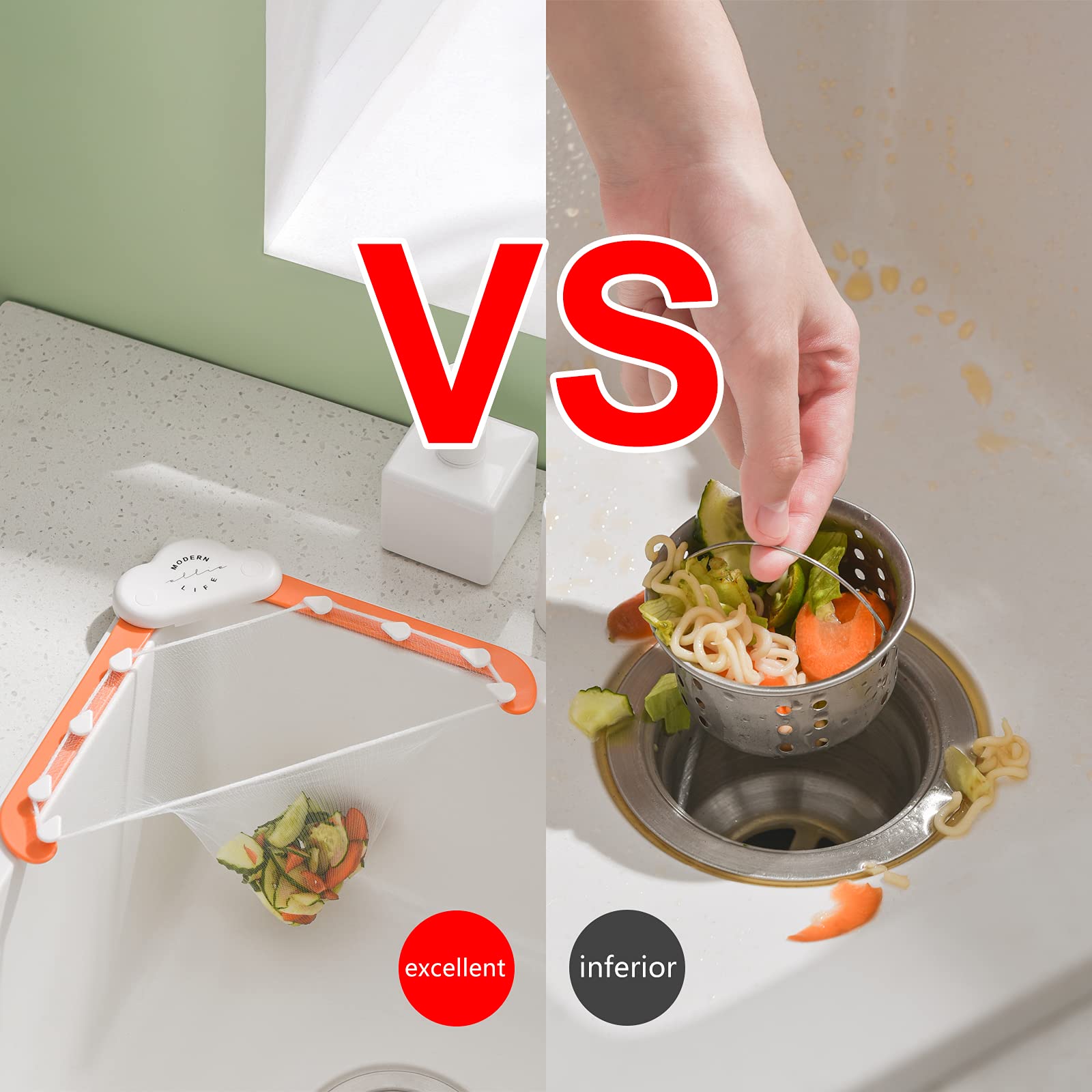 Égouttoir triangulaire en forme de nuage pour évier, filtre à déchets de cuisine, vaisselle, restes de riz, ustensiles de cuisine anti-obstruction