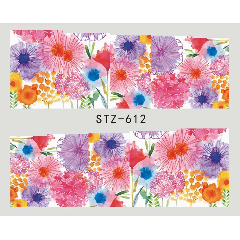 1 autocollant pour ongles papillon et fleur, transfert à l'eau, pour décoration d'ongles, tatouage, manucure, outils, pointe JISTZ508