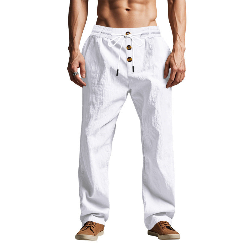 Pantalon homme respirant, doux pour la peau, coupe ample, décontracté, idéal pour la plage, le sport et l'été