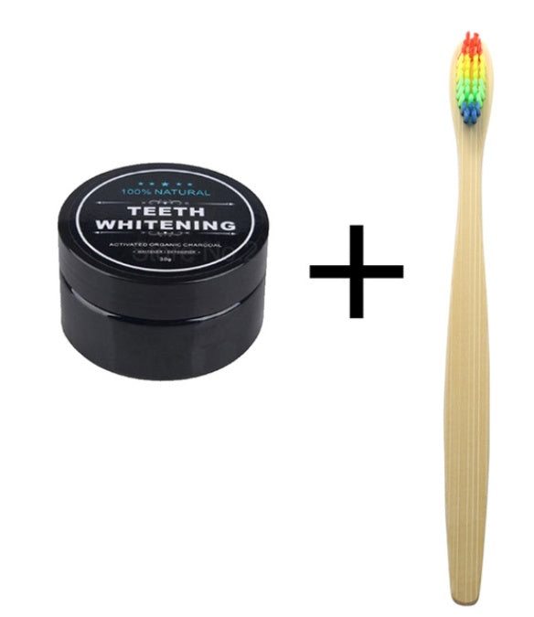 Poudre de charbon pour le blanchiment des dents, charbon actif de noix de coco, poudre de charbon pour le blanchiment des dents, hygiène buccale