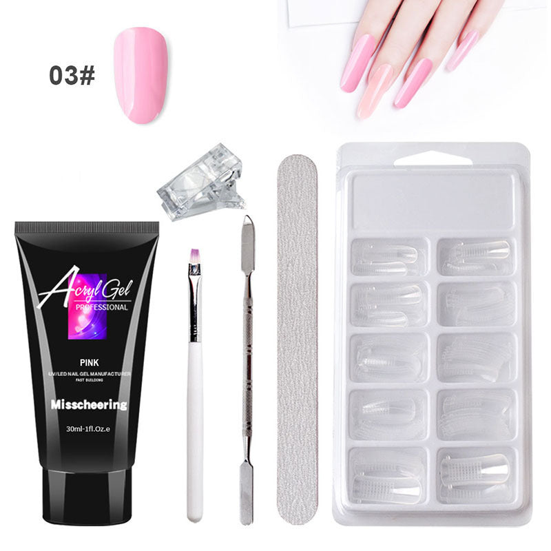 Extension d'ongles en gel sans douleur, sans support papier, kit de gel cristal indolore Quick Model