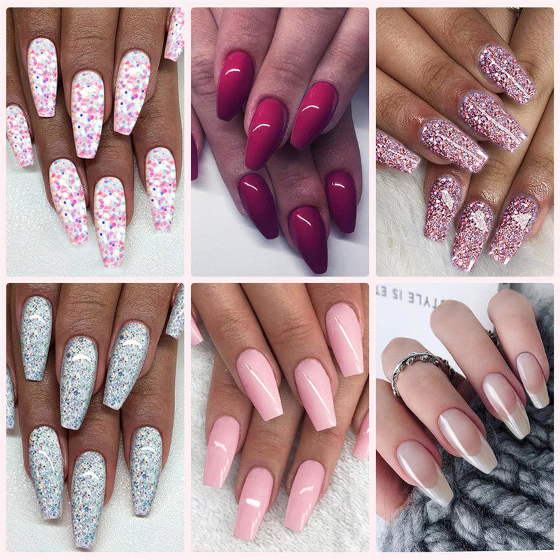 Colle solide pour faux ongles multicolore mélangée