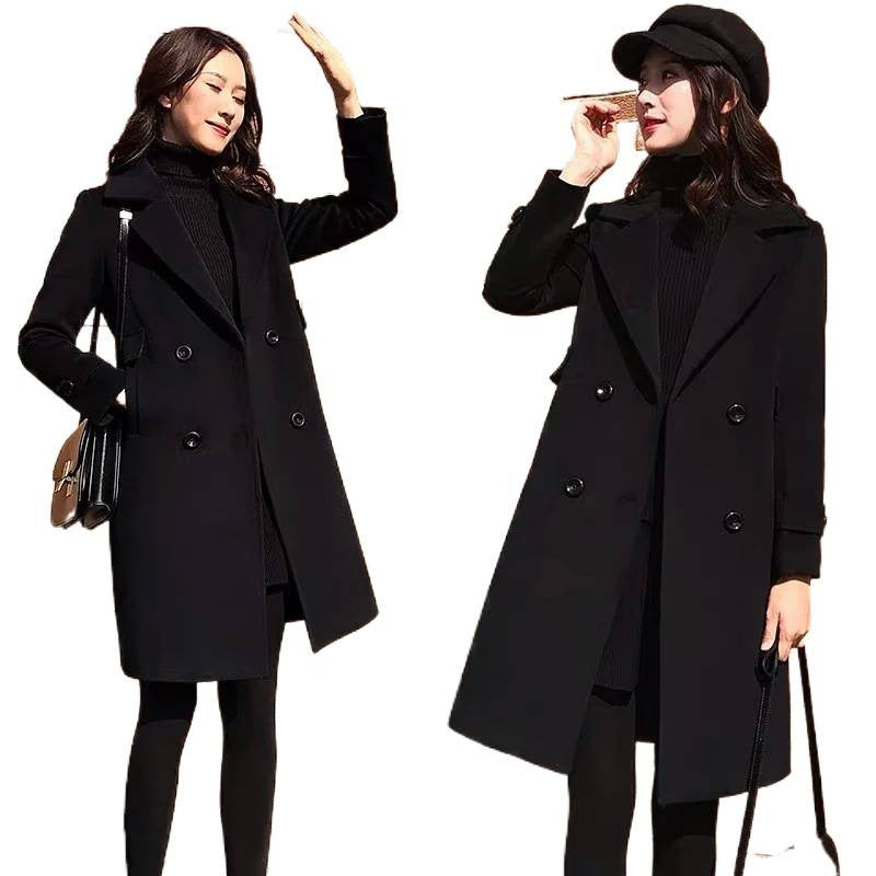 Manteau en laine noir tendance style Chanel
