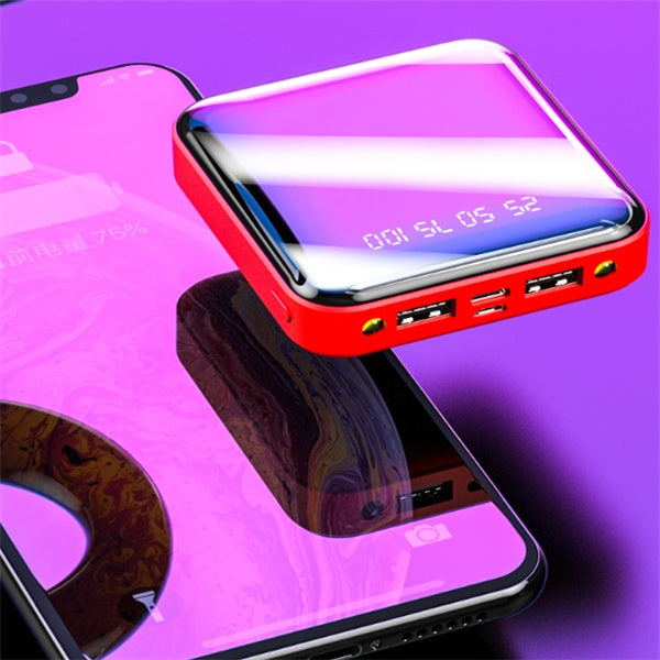 Mini batterie externe 20 000 mAh portable avec affichage numérique miroir