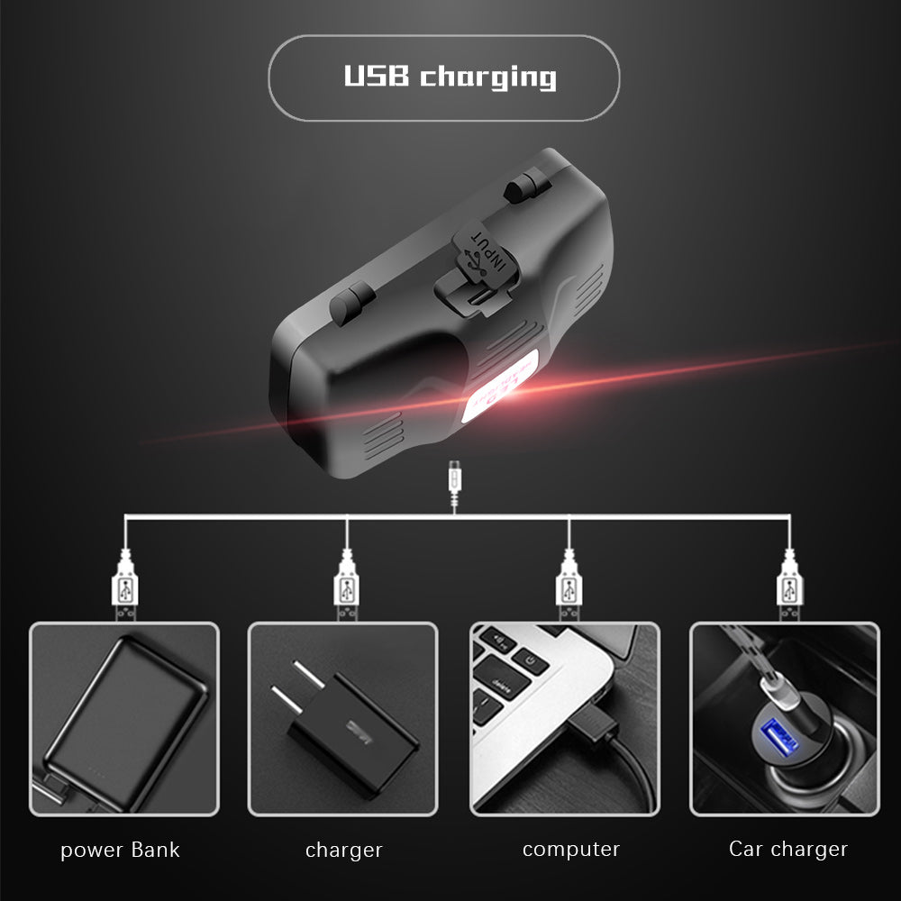 Lampe frontal, Phare zoom T6 à lumière blanche, verte et rouge