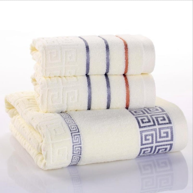 Ensemble de trois serviettes en coton