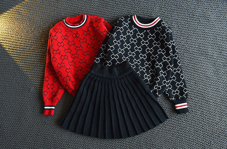 Ensemble 2 pièces fille - Pull et jupe