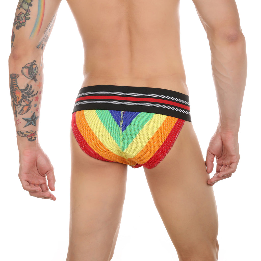 Sous-vêtements de sport homme arc-en-ciel taille ultra-large élastiques