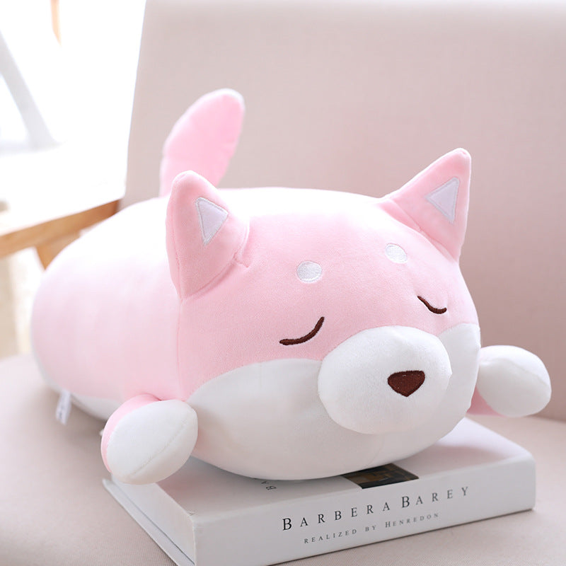 Peluche Shiba Inu potelé et mignon de 36 à 55 cm, douce et kawaii, idéale comme coussin ou cadeau pour enfants.