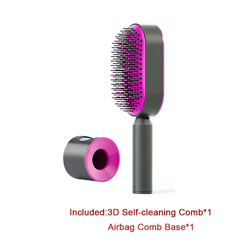 Brosse à cheveux autonettoyante pour femmes, nettoyage en une seule étape, anti-chute de cheveux, massage du cuir chevelu par airbag, peigne antistatique.