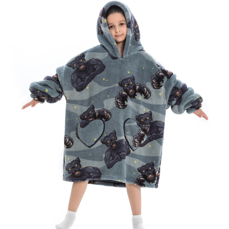 Sweat-shirt thermique oversize, sweat-shirt paresseux pour enfants